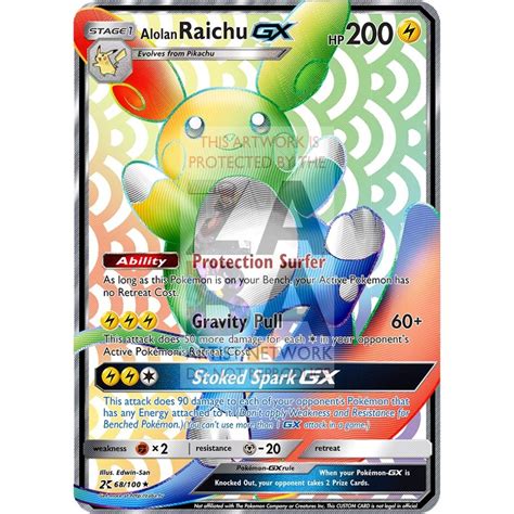 We have included 81 creatures into rare pokémon want to show you are really good at pokémon go? Alolan Raichu GX Rainbow Rare Custom Pokemon Card - ZabaTV