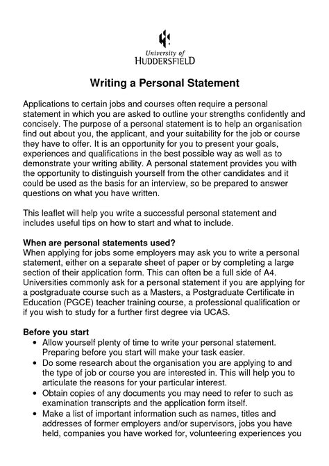 The best cv examples for your job hunt. How To Start Writing A Personal Statement For A Job - How ...