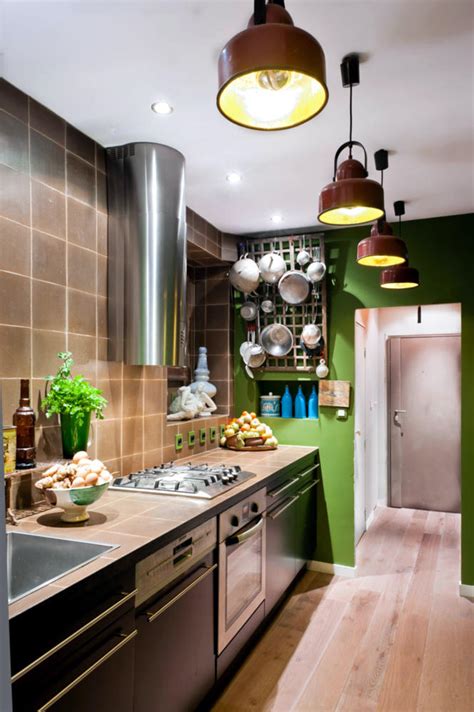 Industrial Ceiling In A Colorful Kitchen Interior Design Ideas Ofdesign