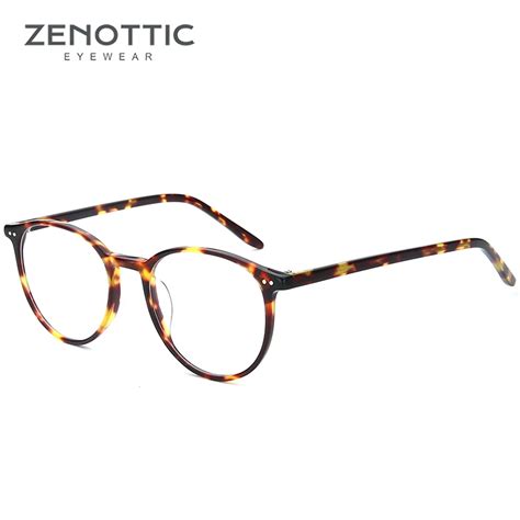zenottic retro acetate glasses frame for women optical myopia clear lens prescription eyeglasses