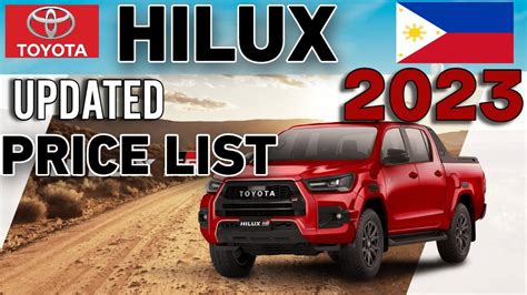 Toyota Hilux 2023 Updated Price List And Specs Philippines Youtube