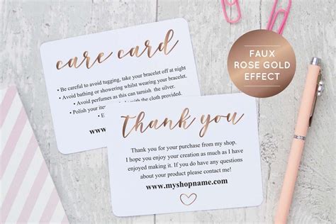 Thank you for purchase instagr discount codes business card. Rose Gold, Business Care Cards in 2020 | Business stationery, Thank you card template, Card ...
