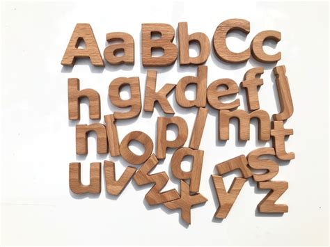 Wooden Lower Case Abc With Magnets Beech Wood Letters Height Etsy