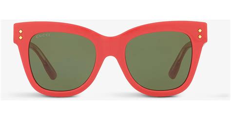 Gucci Gg1082s Cat Eye Acetate Sunglasses In Pink Lyst Uk