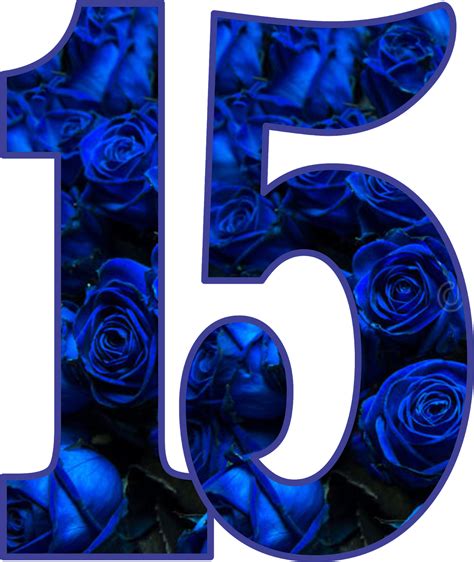 Imprimir Gratis Numero 15 Azul Png