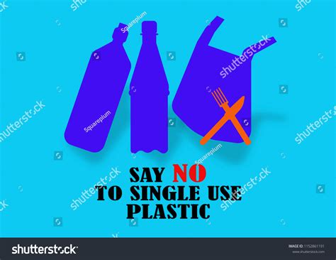 Illustration Of Single Use Plastic Items Royalty Free Stock Photo