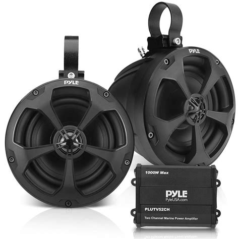 Pyle Waterproof Off Road Speakers With Amplifier 525 Inch 1000w 2