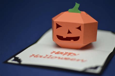 Halloween Pop Up Card 3d Pumpkin Tutorial Creative Pop Up Cards