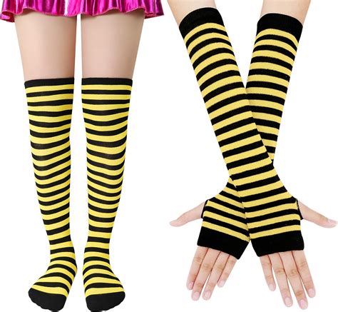 Bienvenu Women Stretch Striped Socks Knee High Stockings Long Arm
