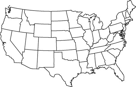 Blank Map Of The United States Mary W Tinsley