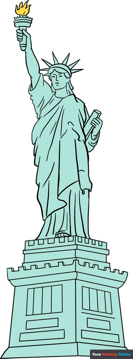 How To Draw The Statue Of Liberty Really Easy Drawing Tutorial