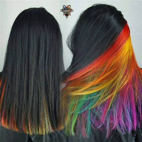 Colorfed Famous Rainbow Hair Color Underneath Ideas