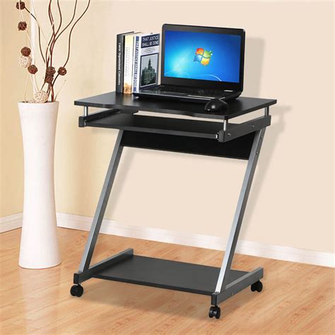 Small computer desk 32 inch, foxemart small writing computer desk for small space, sturdy laptop study desk table modern simple style home office, white. Corner-Computer-Desk-Small-Spaces-on-Castors-PC-Table ...