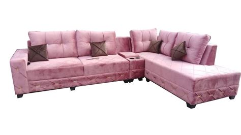 Modern Pink L Shape Sofa Set Living Room At Rs 35000set In Delhi Id