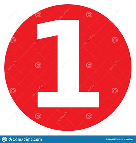 The Number 1 Big Red Dot Letters And Numbers Stock Photography