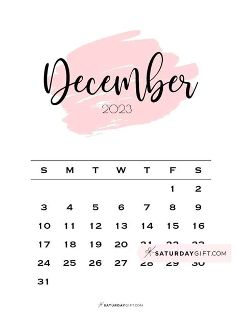 December 2023 Calendar Printable Template Calendar