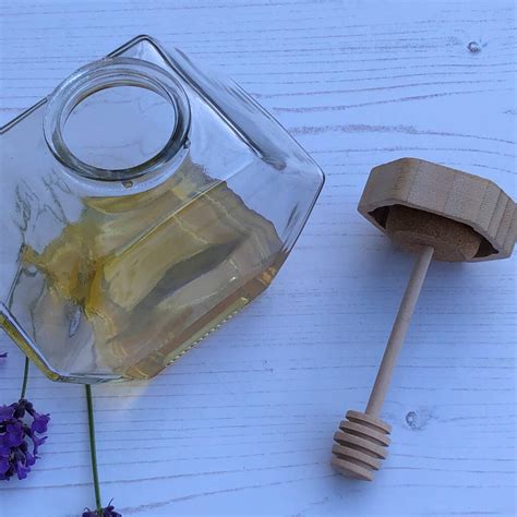 Bee Happy Glass Honey Pot With Built In Drizzler By Hunter Gatherer