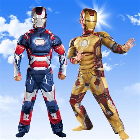 Child Kids Halloween Costume Iron Man Mark Patriot Muscle Fantasia