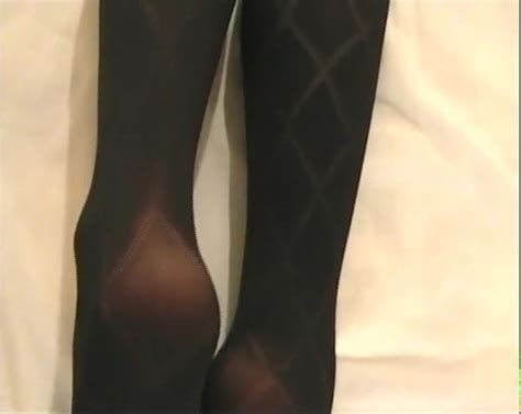 Black Opaque Diamond Stockings With Foot Play Free Porn 1a