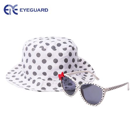 Eyeguard Uv400 Bowknot Design Kids Sunglasses And Sun Hats Combo