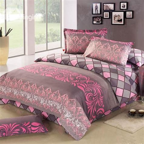 Gray And Pink Bedding Set Pink And Grey Bedding Purple And Grey