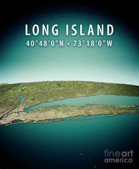 New York Long Island 3d Render Satellite View Topographic Map Ve