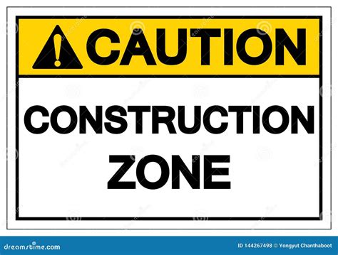 Caution Construction Zone Symbol Sign Vector Illustration Isolate On