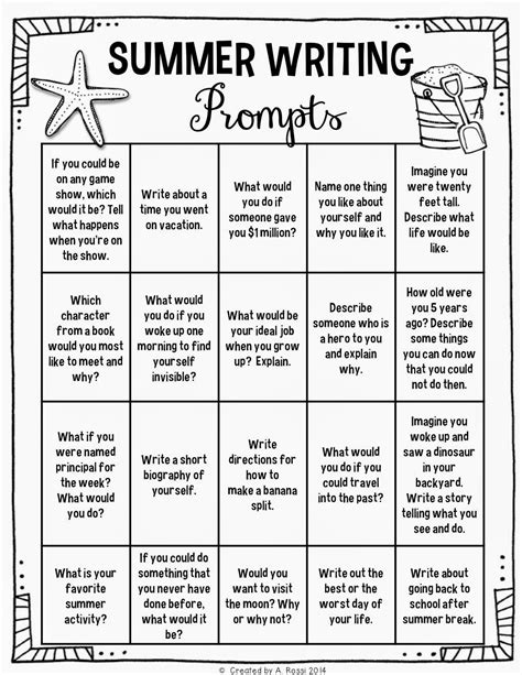 Summer Writing Prompts For 2nd Grade