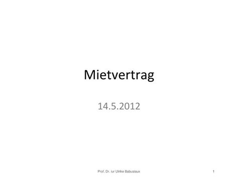Sowohl mieter als auch mieter profitieren immer von. PPT - Mietvertrag PowerPoint Presentation, free download ...