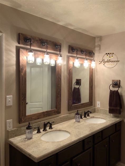 Wood Framed Bathroom Vanity Mirrors Shiplap Large Wood
