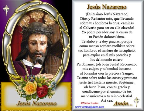 Vidas Santas Estampita Y Oración A Jesús Nazareno