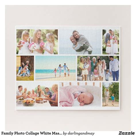 Upload your photos & start decor your walls Family Photo Collage White Masonry Grid Custom Jigsaw ...
