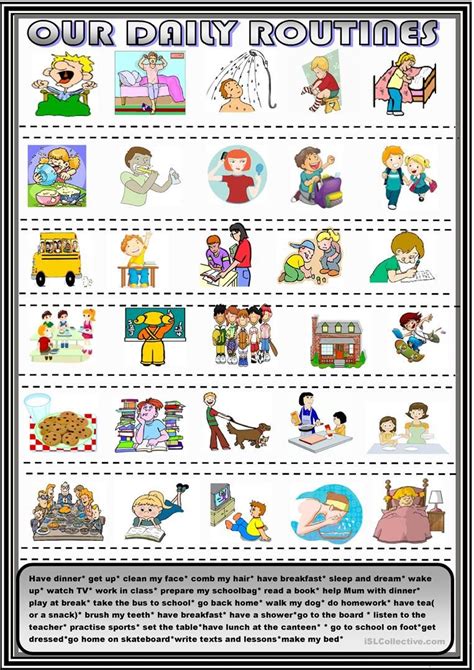 Daily Routines New Matching Activity Worksheet Free Esl Printable Riset