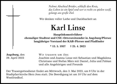 Traueranzeigen Augsburger Allgemeine Zeitung