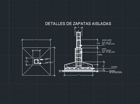 Zapatas Estructura En Autocad Descargar Cad Kb Bibliocad Sexiezpix