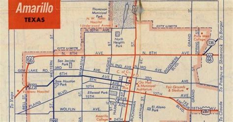 Map Of Amarillo Texas C 1956 1960