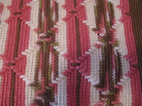 Crocheted Afghan Navajo Pattern Pink Camouflage Navajo Pattern