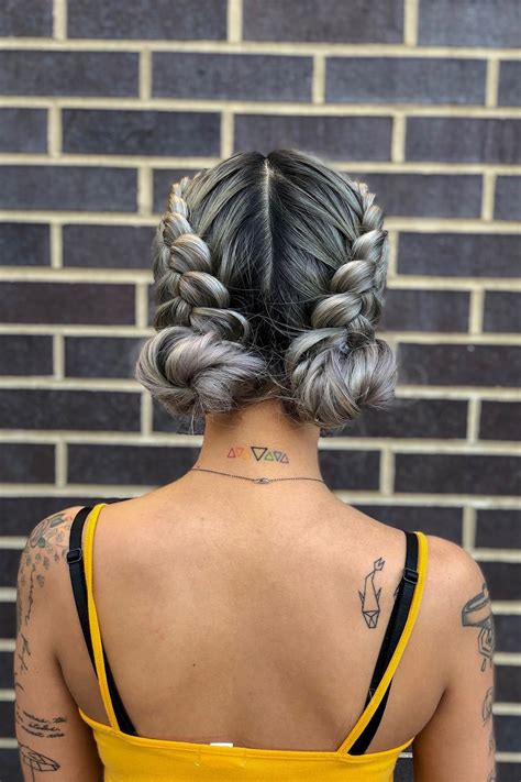 Get Ready For Festival Season With This Boho Braided Updo Double Dutch Braids Space Buns Are