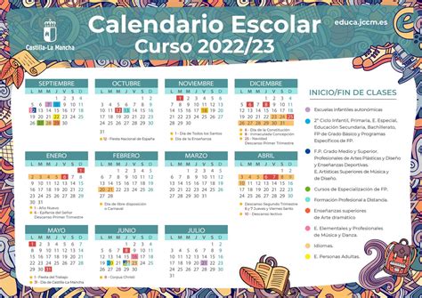 Calendario Escolar 20222023 Ceip María Luisa Cañas Pedro Muñoz
