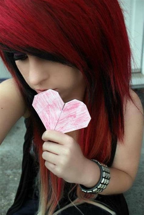 Red And Black Dyed Scene Hair Pretty Hairstyles