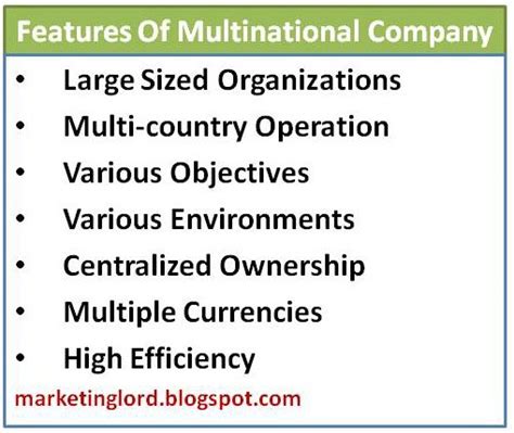 Characteristics Of Multinational Companies Business Marketing