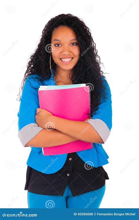 Portrait Of Smiling African American Female Student Stock Photo Image