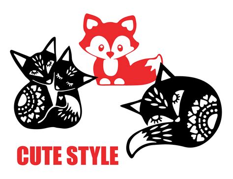 Cute Fox Svg File Fox Svg Bundle Animal Silhouette Files Etsy