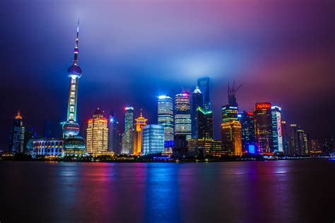Wallpaper World China City Urban Reflection Water Skyline