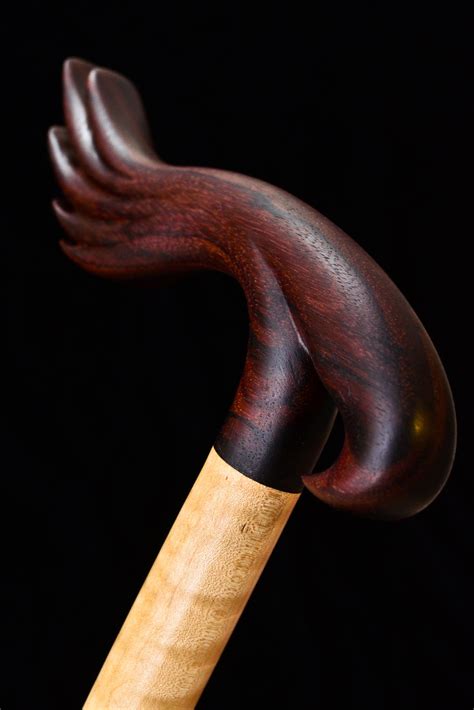 Hand Made Handmade Bird Of Prey Walking Cane In East Indian Rosewood