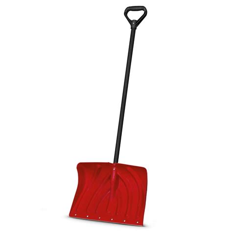 Suncast 18 Snow Shovel And Pusher With Steel Core Handle Red