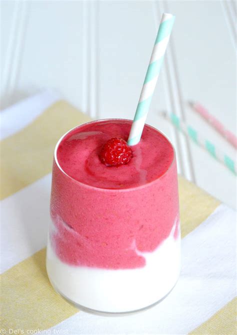 Raspberry Banana Layered Smoothie Dels Cooking Twist
