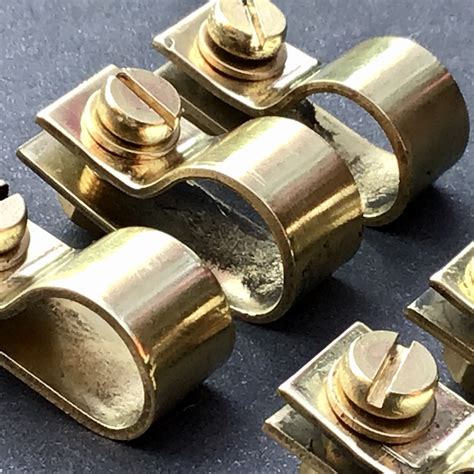 12 P Clips Imperial Brass Fasteners With 5mm Screws