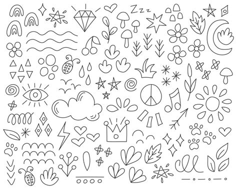 Vector Set Of Design Elements In Doodle Style Signs Symbols 3472998