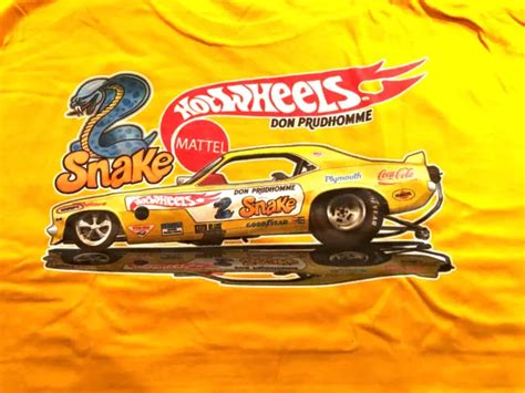 New Don Andthe Snake Prudhomme 1970 Hot Wheels Cuda Profile 3xl Yellow